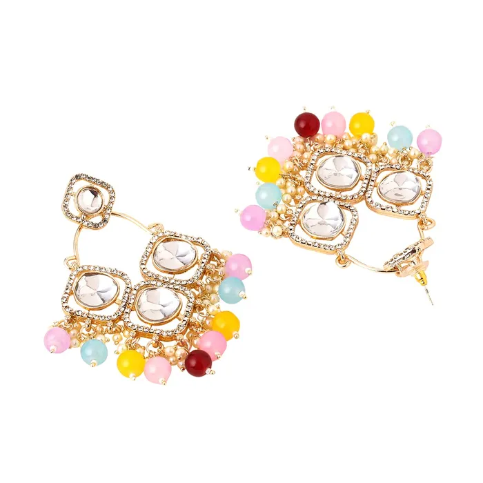 Yellow Chimes Earrings for Women and Girls Drop Earrings for Women Gold Toned Multicolor Beads Stone Drop Earrings Birthday Gift for girls and women Anniversary Gift for Wife Yellow Chimes Necklaces