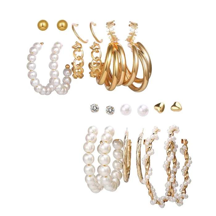 Yellow Chimes Earrings for Women and Girls Fashion White Pearl Hoops Set Gold Plated Combo of 12 Pairs Stud Hoop Earring Set Birthday Gift for girls and women Anniversary Gift for Wife Yellow Chimes Earrings Yellow Chimes Earrings for Women and Girls Fashion White Pearl Hoops Set Gold Plated Combo of 12 Pairs Stud Hoop Earring Set Birthday Gift for girls and women Anniversary Gift for Wife Yellow Chimes Earrings