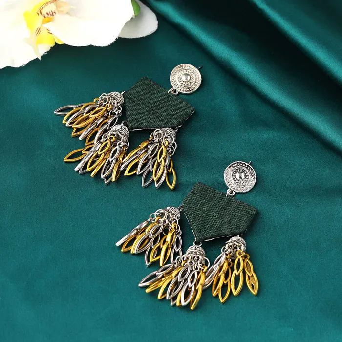 Yellow Chimes Earrings for Women and Girls Oxidised Gold Multicolor Woven Wrapped Drop Earrings Birthday Gift for girls and women Anniversary Gift for Wife Design 5 Yellow Chimes Earrings