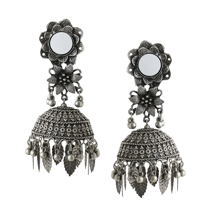 Yellow Chimes Earrings for Women and Girls Traditional Silver Oxidised Jhumka Earrings German Silver Floral Big Jhumki Earrings Birthday Gift For girls and women Anniversary Gift for Wife Yellow Chimes Necklaces Yellow Chimes Earrings for Women and Girls Traditional Silver Oxidised Jhumka Earrings German Silver Floral Big Jhumki Earrings Birthday Gift For girls and women Anniversary Gift for Wife Yellow Chimes Necklaces
