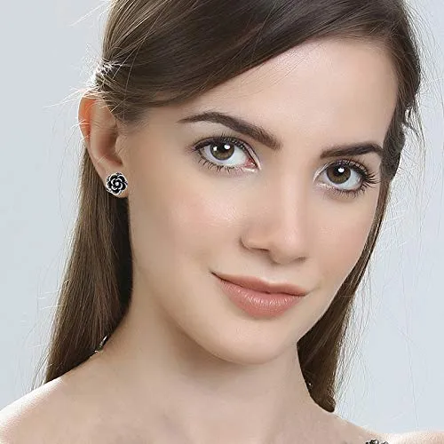 Yellow Chimes Earrings Yellow Chimes 925 Sterling Silver Hallmark and Certified Purity Rose Studs Earrings for Women and Girls