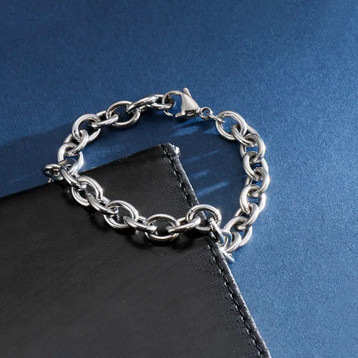Yellow Chimes Earrings Yellow Chimes Bracelets for Men and Boys Chain Bracelet for Men Silver Toned Chain Mens Bracelets Stainless Steel Chain Bracelet Birthday Gift for Men and Boys Anniversary Gift for Husband