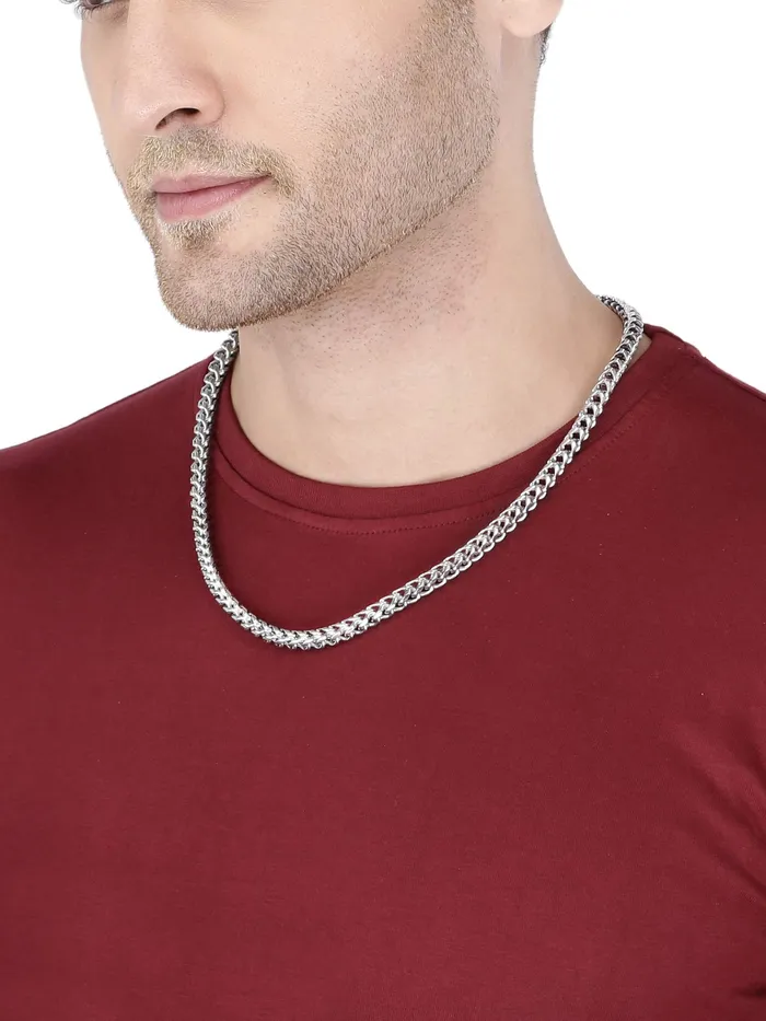 Yellow Chimes Earrings Yellow Chimes Chain for Men and Boys Silver Chain Men Crub Neck Chain for Men Stainless Steel Chains for Men Birthday Gift for Men Boys Anniversary Gift for Husband