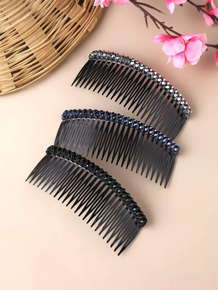 Yellow Chimes Earrings Yellow Chimes Comb Pin for Women Hair Accessories for Women Western Comb Clips for Hair for Women Set of 3 Pcs Juda Pin Hair Pins for Women Side PinComb PinJuda pin Accessories for Women