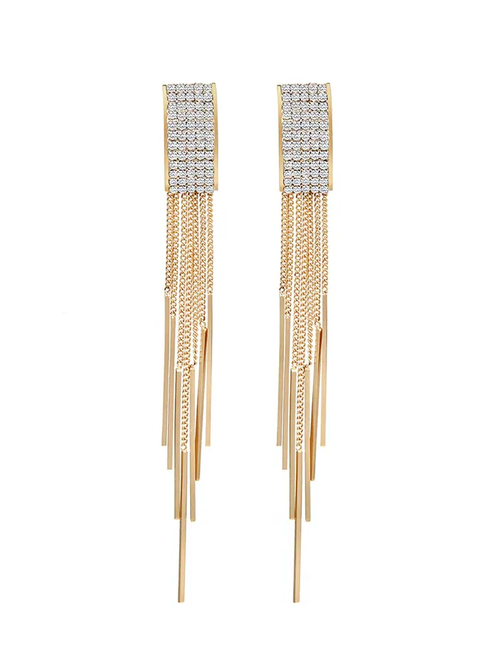 Yellow Chimes Earrings Yellow Chimes Danglers Earrings for Women Gold Plated Crystal Studded Multi Chain Layer Long Dangle Earrings for Women and Girls Yellow Chimes Earrings Yellow Chimes Danglers Earrings for Women Gold Plated Crystal Studded Multi Chain Layer Long Dangle Earrings for Women and Girls