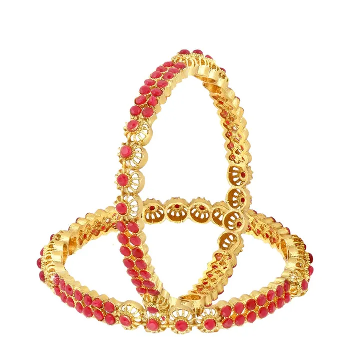 Yellow Chimes Earrings Yellow Chimes Designer Ruby Stones 2 PC Bangle Set Traditional Gold Plated Bangles for Women and Girls 26 Yellow Chimes Earrings Yellow Chimes Designer Ruby Stones 2 PC Bangle Set Traditional Gold Plated Bangles for Women and Girls 26