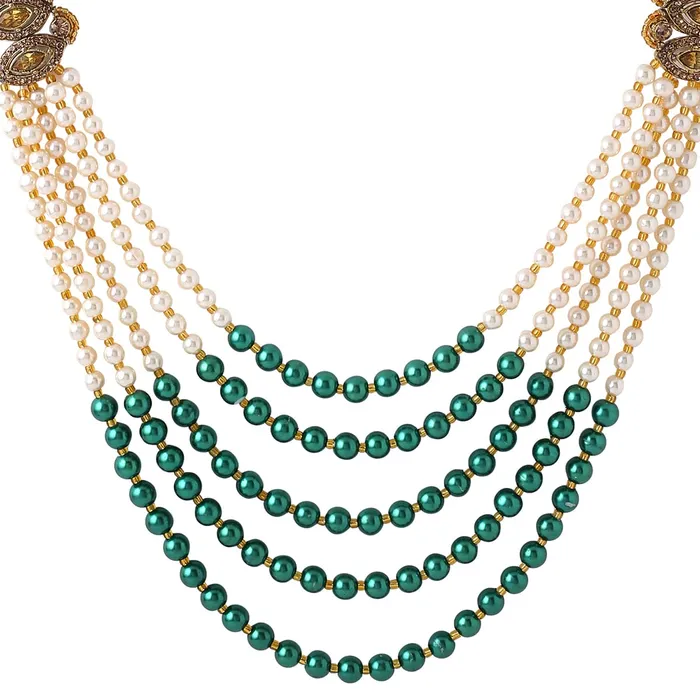 Yellow Chimes Earrings Yellow Chimes Dulahmala For Mens Pearl Necklace Jewellery for Groom Dulha Moti Mal Haar For men