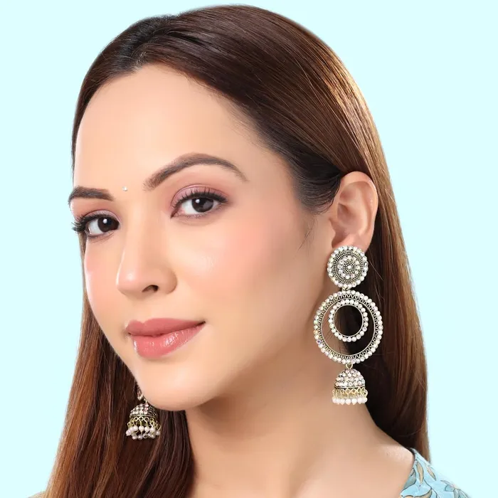 Yellow Chimes Earrings Yellow Chimes Earrings for Women and Girls Crystal Jhumka Gold Plated Crystal Studded Jhumki EarringsBirthday Gift For girls and women Anniversary Gift for Wife