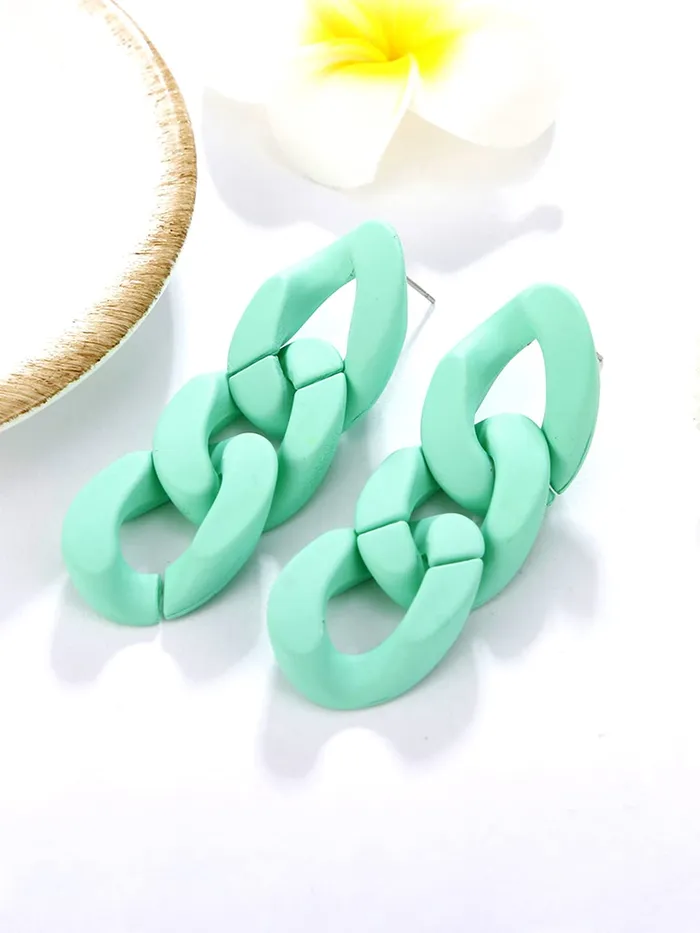 Yellow Chimes Earrings Yellow Chimes Earrings for Women and Girls Drop Earrings for Girls Green Color Chain Drop Designed Drop Earrings Birthday Gift for girls and women Anniversary Gift for Wife