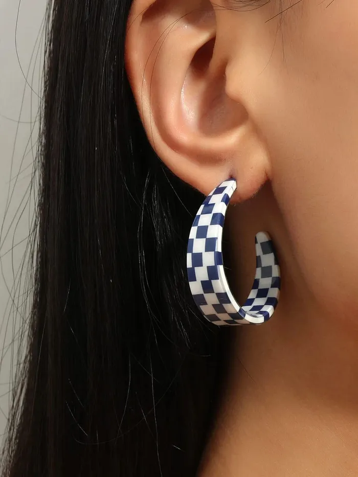 Yellow Chimes Earrings Yellow Chimes Earrings for Women and Girls Fashion Blue White Hoops Lightweight Minimalist Acrylic Statement Style Hoop Earrings Birthday Gift for girls and women Anniversary Gift for Wife