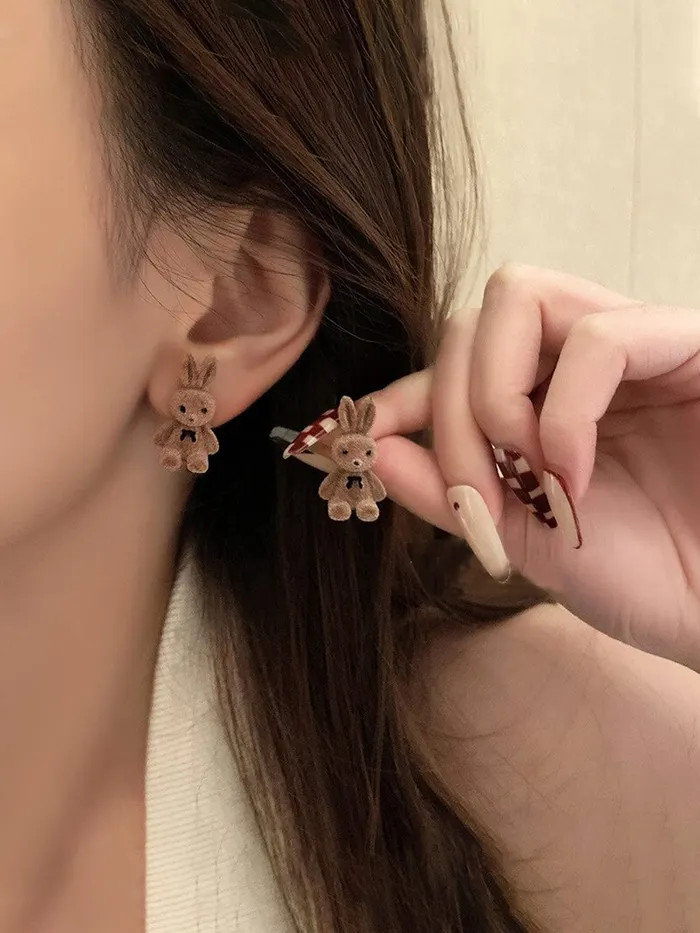 Yellow Chimes Earrings Yellow Chimes Earrings for Women and Girls Studs for Girls Brown Color Teddy Bear Stud Earrings Birthday Gift for girls and women Anniversary Gift for Wife