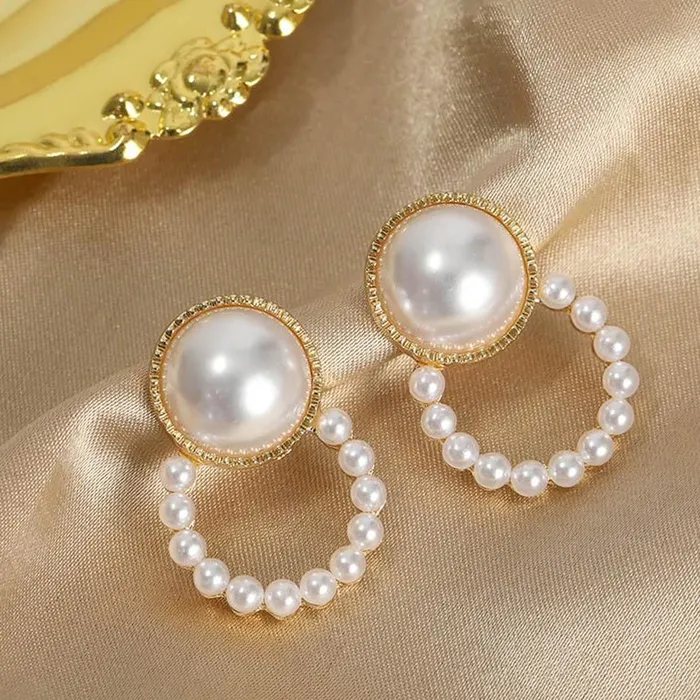 Yellow Chimes Earrings Yellow Chimes Earrings for Women and Girls Studs for Girls Gold Toned Pearl Studded Stud Earrings Birthday Gift for girls and women Anniversary Gift for Wife
