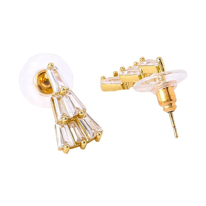 Yellow Chimes Earrings Yellow Chimes Earrings for Women and Girls Studs for Girls Gold Toned White Crystal Stud Earrings Birthday Gift for girls and women Anniversary Gift for Wife