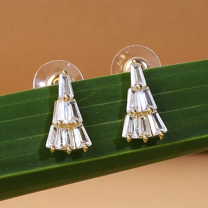 Yellow Chimes Earrings Yellow Chimes Earrings for Women and Girls Studs for Girls Gold Toned White Crystal Stud Earrings Birthday Gift for girls and women Anniversary Gift for Wife