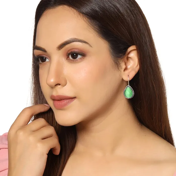 Yellow Chimes Earrings Yellow Chimes Earrings For Women Combo Pack Of 2Pairs Of Earrings Orange and Yellow Crystal Studded Tear Drop Shaped Drop Earrings For Women and Girls