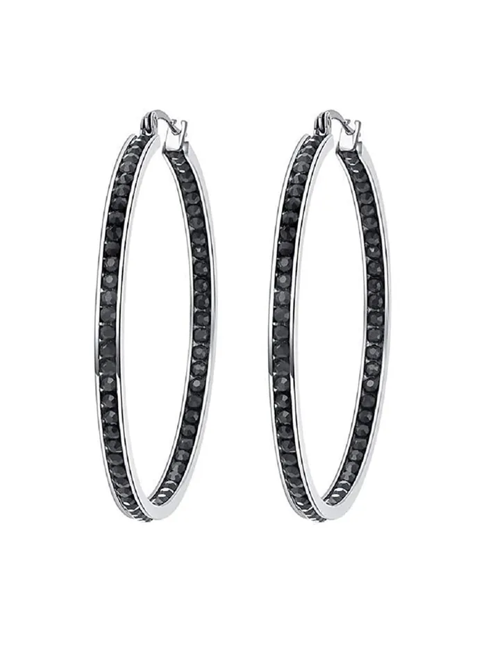 Yellow Chimes Earrings Yellow Chimes Earrings for Women Fashion Black Crystal Hoops Rhodium Plated Silver Big Hoops Earrings for Girls Birthday Gift for Girls Women Anniversary Gift for Wife Yellow Chimes Earrings Yellow Chimes Earrings for Women Fashion Black Crystal Hoops Rhodium Plated Silver Big Hoops Earrings for Girls Birthday Gift for Girls Women Anniversary Gift for Wife