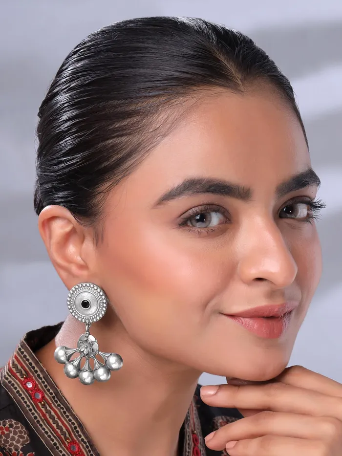 Yellow Chimes Earrings Yellow Chimes Earrings for Women Girls Silver Oxidised Long Dangler Earrings Traditional Silver Oxidised Plated Danglers Earrings Birthday Gift For Girls Anniversary Gift for Wife
