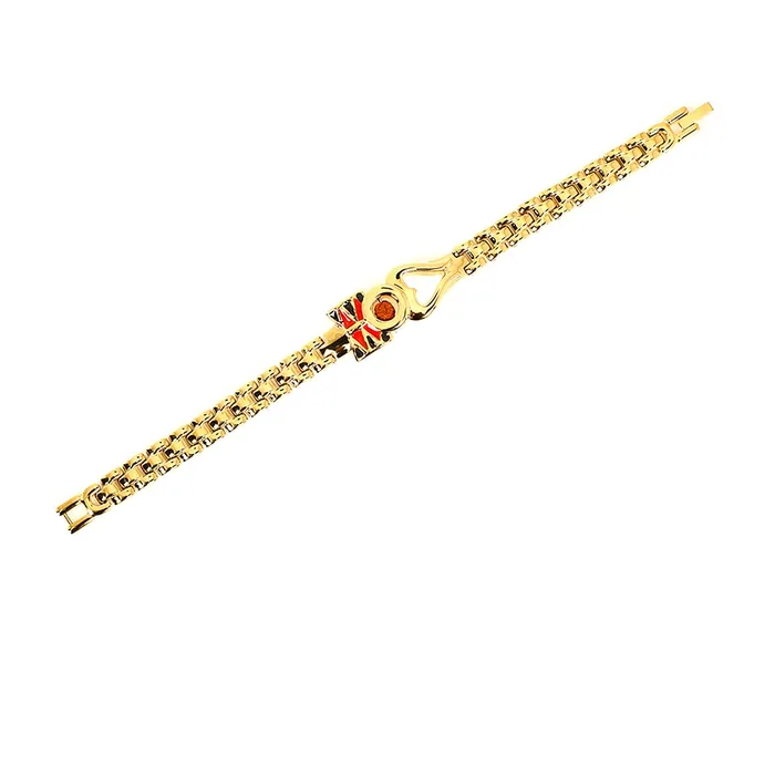 Yellow Chimes Earrings Yellow Chimes Ethnic Gold Plated Traditional Gold Shiva Trishul Rudraksha Damroo Chain Bracelet for Men and Boys M