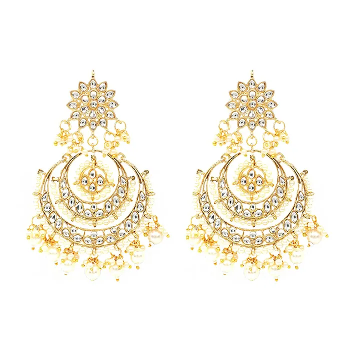 Yellow Chimes Earrings Yellow Chimes Ethnic Gold Plated Traditional Kundan Studded Flower Design Beads Chandbali Earrings for Women and Girls Medium YCTJER08KUDCHDGL Yellow Chimes Earrings Yellow Chimes Ethnic Gold Plated Traditional Kundan Studded Flower Design Beads Chandbali Earrings for Women and Girls Medium YCTJER08KUDCHDGL