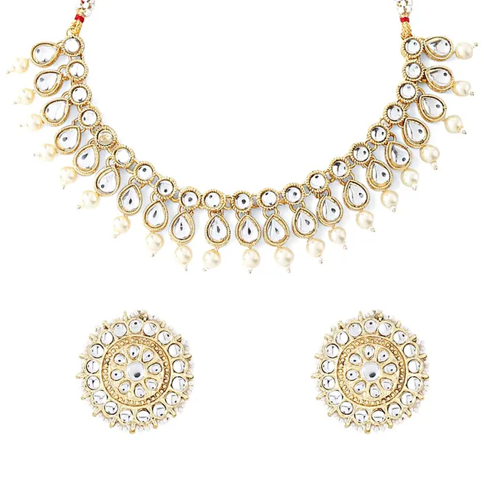 Yellow Chimes Earrings Yellow Chimes Ethnic Multilayer Pearl Beads Jewellery Set Traditional Choker Necklace Set for Women and Girls Design 5 Yellow Chimes Earrings Yellow Chimes Ethnic Multilayer Pearl Beads Jewellery Set Traditional Choker Necklace Set for Women and Girls Design 5