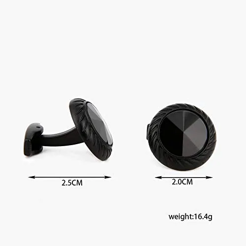 Yellow Chimes Earrings Yellow Chimes Exclusive Collection Stainless Steel Black Round Designer Cuff Links for Men
