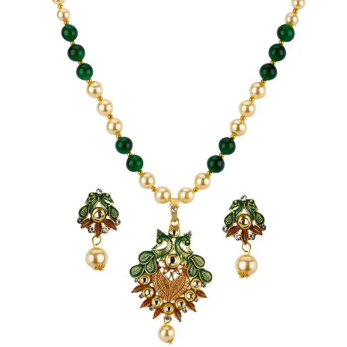 Yellow Chimes Earrings Yellow Chimes Exclusive Traditional Floral Peacock Desaign Pearl Kundan Necklace With Drop Earrings For Women Yellow Chimes Earrings Yellow Chimes Exclusive Traditional Floral Peacock Desaign Pearl Kundan Necklace With Drop Earrings For Women