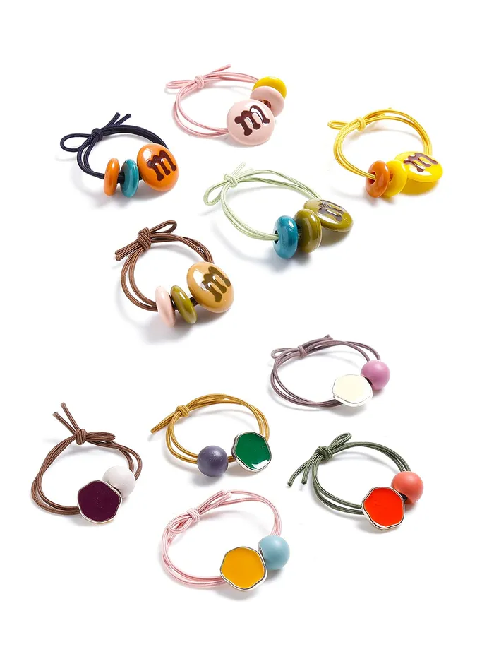 Yellow Chimes Earrings Yellow Chimes Hair Accessories for Girls Combo of Hair clips and Ponytail Holder with Cute chararcter emblished on it for Kids and Girls Design 2