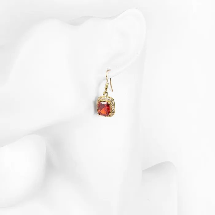 Yellow Chimes Earrings YELLOW CHIMES High Grade Austrian Red Crystal Gold Plated Designer Earrings for Girls and Women