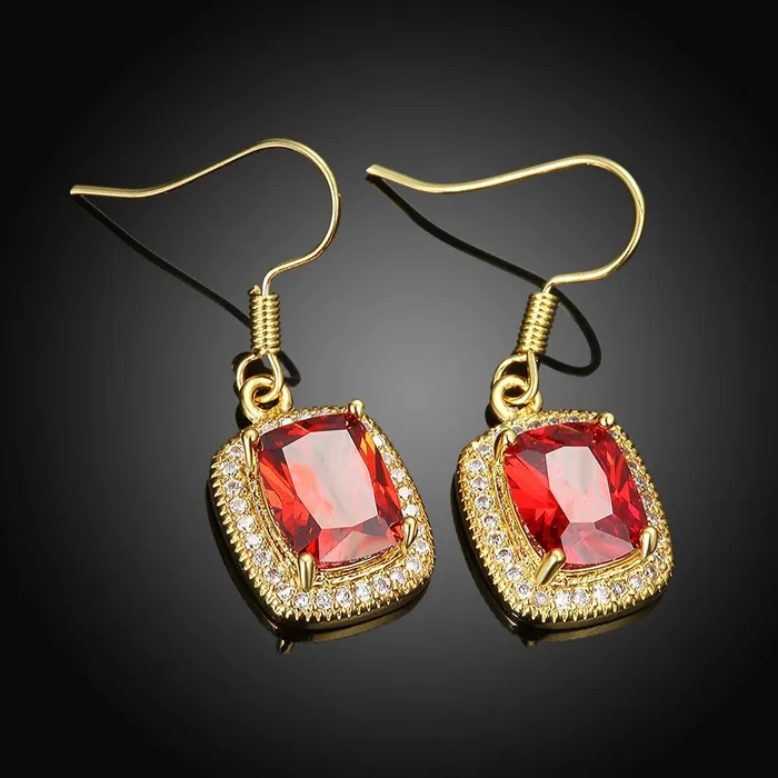 Yellow Chimes Earrings YELLOW CHIMES High Grade Austrian Red Crystal Gold Plated Designer Earrings for Girls and Women