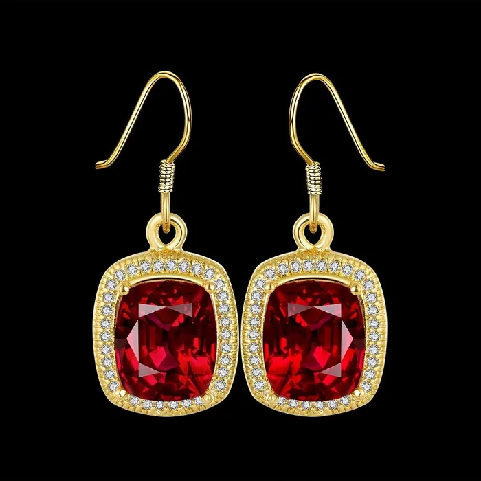 Yellow Chimes Earrings YELLOW CHIMES High Grade Austrian Red Crystal Gold Plated Designer Earrings for Girls and Women