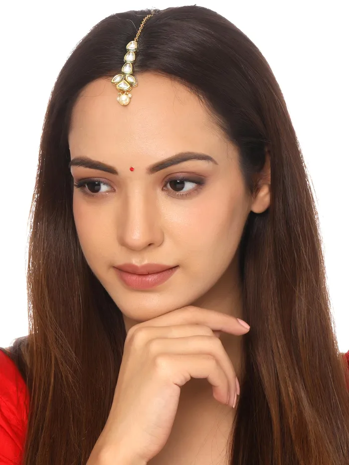 Yellow Chimes Earrings Yellow Chimes Maangtikka for Women Gold Toned Kundan Studded Floral Designed White Beads Drop Maangtikka for Women and Girls Yellow Chimes Earrings Yellow Chimes Maangtikka for Women Gold Toned Kundan Studded Floral Designed White Beads Drop Maangtikka for Women and Girls