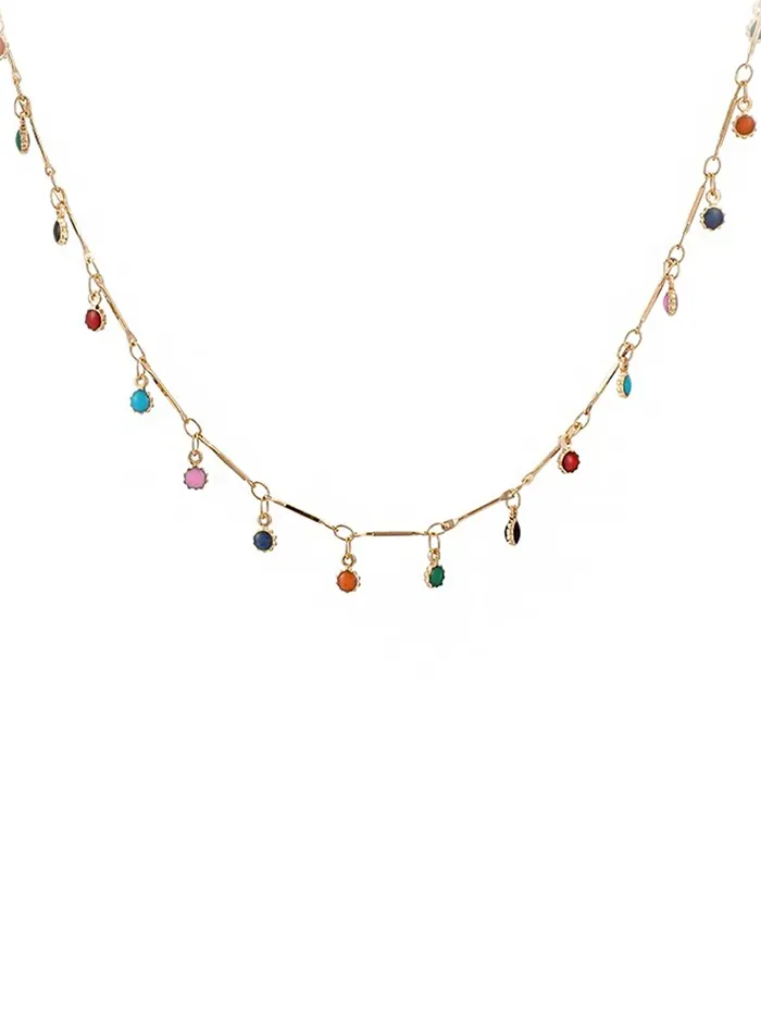 Yellow Chimes Earrings Yellow Chimes Necklace For Women Gold Plated Multicolor Stone Studded Chain Necklace For Women and Girls Yellow Chimes Earrings Yellow Chimes Necklace For Women Gold Plated Multicolor Stone Studded Chain Necklace For Women and Girls