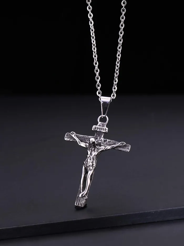 Yellow Chimes Earrings Yellow Chimes Pendant for Men and Boys Black Pendants For Men Stainless Steel Lords Prayer Cross Pendant Necklace Chain for Men Birthday Gift for Men and Boys Anniversary Gift for Husband