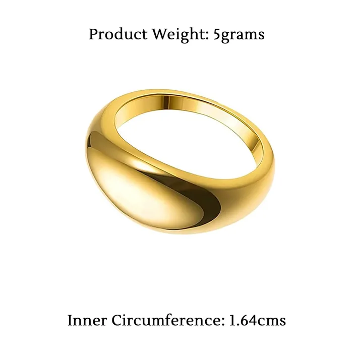 Yellow Chimes Earrings Yellow Chimes Rings for Women and Girls Fashion Band Style Rings Stainless Steel Gold Plated Finger Ring for Women Birthday Gift For Girls Women Anniversary Gift for Wife