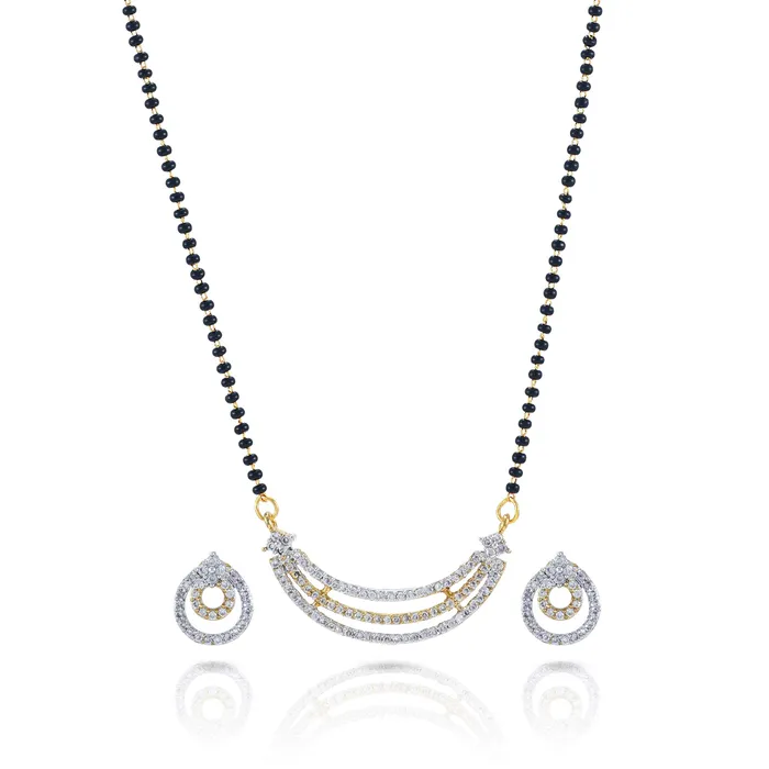 Yellow Chimes Earrings Yellow Chimes Sparkling ADAmerican Diamond Studded Ethnic Traditional Black Beads Mangalsutra Pendant Set with Earrings for Women Yellow Chimes Earrings Yellow Chimes Sparkling ADAmerican Diamond Studded Ethnic Traditional Black Beads Mangalsutra Pendant Set with Earrings for Women