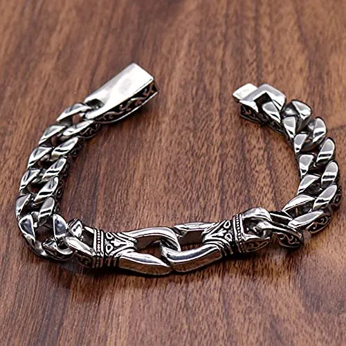 Yellow Chimes Earrings Yellow Chimes Stainless Steel Curb Chain Design Silver Bracelet for Men and Boys Medium Model YCFJBR307STDESSL