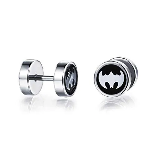 Yellow Chimes Earrings Yellow Chimes Stud Earrings for Men Stainless Steel Batman Silver Stud Earrings for Boys and Men Yellow Chimes Earrings Yellow Chimes Stud Earrings for Men Stainless Steel Batman Silver Stud Earrings for Boys and Men