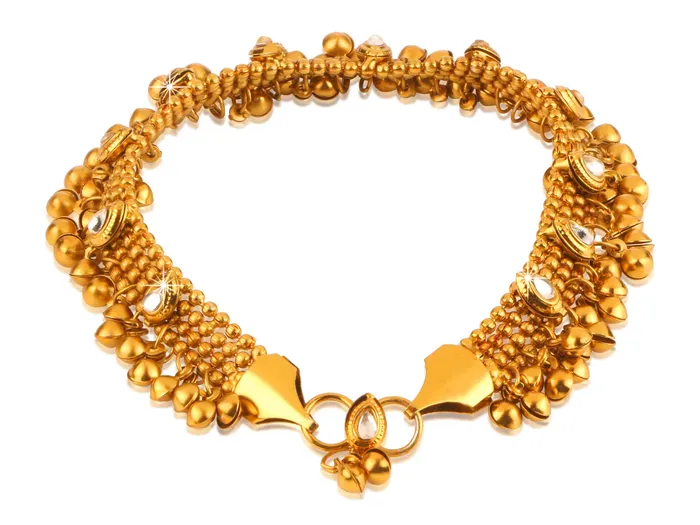 Yellow Chimes Earrings Yellow Chimes Traditional Red Stone Kundanl Gold Plated Payal Anklets for Women and Girls