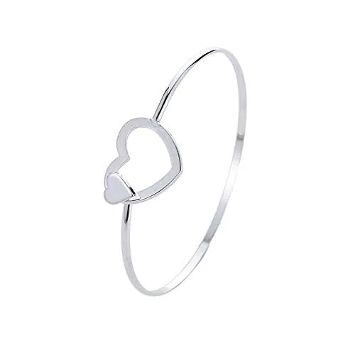 Yellow Chimes Earrings Yellow Chimes Valentine Collection Creative Dual Openwork Love Heart Silver Plated Kada Bracelet for Women and Girls Yellow Chimes Earrings Yellow Chimes Valentine Collection Creative Dual Openwork Love Heart Silver Plated Kada Bracelet for Women and Girls
