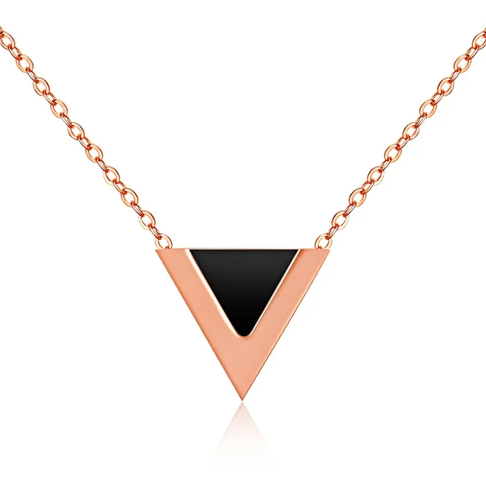Yellow Chimes Earrings Yellow Chimes Western Style The V Sign Rose Gold Stainless Steel Never Fading Pendant for Women Girls