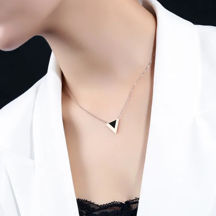 Yellow Chimes Earrings Yellow Chimes Western Style The V Sign Rose Gold Stainless Steel Never Fading Pendant for Women Girls