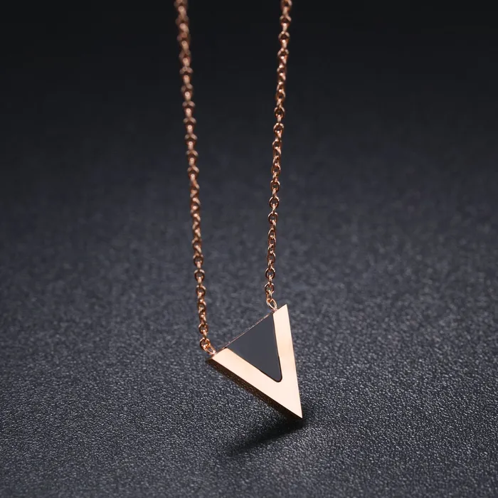 Yellow Chimes Earrings Yellow Chimes Western Style The V Sign Rose Gold Stainless Steel Never Fading Pendant for Women Girls