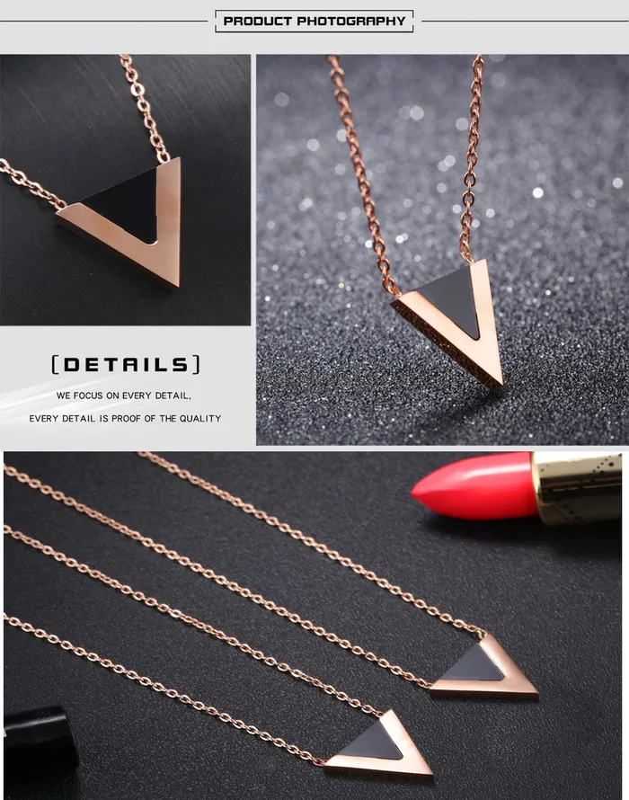 Yellow Chimes Earrings Yellow Chimes Western Style The V Sign Rose Gold Stainless Steel Never Fading Pendant for Women Girls