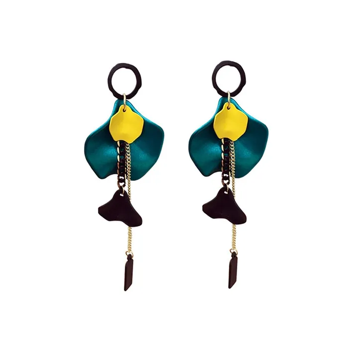 Yellow Chimes Elegant Latest Fashion Gold Plated Green Colour Single Flower Petal Design Multicolor Dangler Earrings for Women and Girls Medium YCFJERSNGPTLGR Yellow Chimes Earrings Yellow Chimes Elegant Latest Fashion Gold Plated Green Colour Single Flower Petal Design Multicolor Dangler Earrings for Women and Girls Medium YCFJERSNGPTLGR Yellow Chimes Earrings