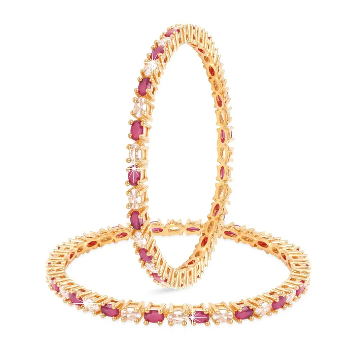 Yellow Chimes Elegant Pink ADAmerican Diamond Studded 18k Gold Plated Designer Handcrafted 2 PCs Bangles Set for Women Girls 24 Yellow Chimes Necklaces Yellow Chimes Elegant Pink ADAmerican Diamond Studded 18k Gold Plated Designer Handcrafted 2 PCs Bangles Set for Women Girls 24 Yellow Chimes Necklaces