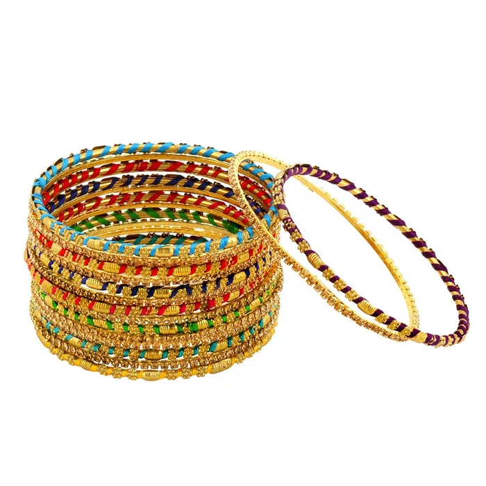 Yellow Chimes Ethnic Gold Plated Threaded Stones Multicolor Traditional 16 Pcs Bangles Set for Women and Girls Yellow Chimes Necklaces Yellow Chimes Ethnic Gold Plated Threaded Stones Multicolor Traditional 16 Pcs Bangles Set for Women and Girls Yellow Chimes Necklaces