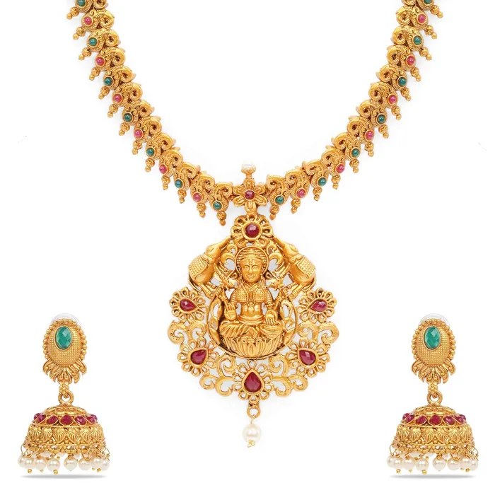 Yellow Chimes Ethnic Temple Jewellery Set Gold Plated Lakshmi Devi Jewelry Set Traditional Necklace Set by Yellow Chimes Gold Plated Jewellery Set for Women Goldenred YCTJNS11LAKMIGL Yellow Chimes Earrings Yellow Chimes Ethnic Temple Jewellery Set Gold Plated Lakshmi Devi Jewelry Set Traditional Necklace Set by Yellow Chimes Gold Plated Jewellery Set for Women Goldenred YCTJNS11LAKMIGL Yellow Chimes Earrings