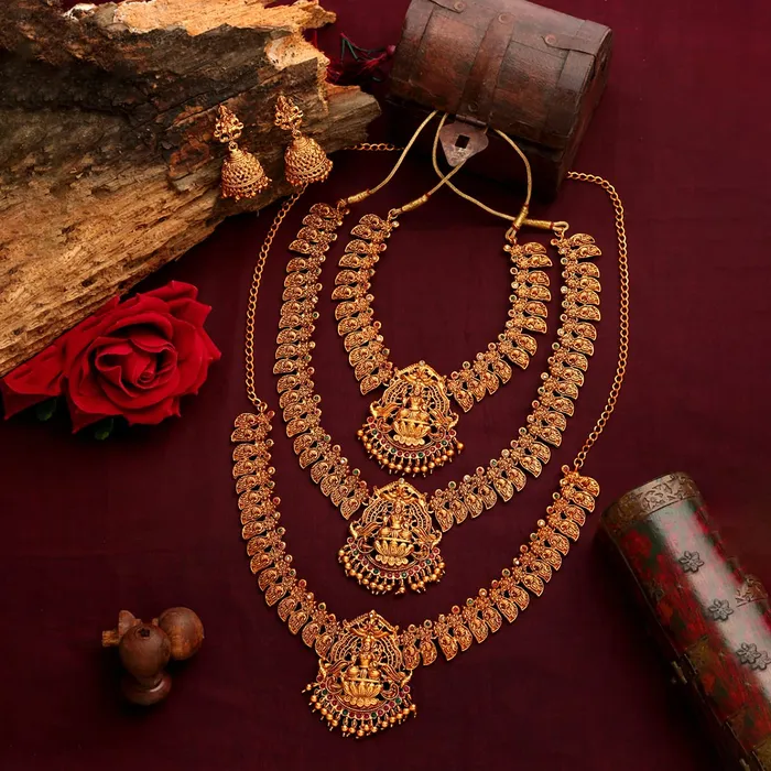Yellow Chimes Jewellery Set for Women and Girls Gold Plated Temple Jewellery Set Traditional Accessories Jewellery for Women Birthday Gift for girls and women Anniversary Gift for Wife Yellow Chimes Bracelets