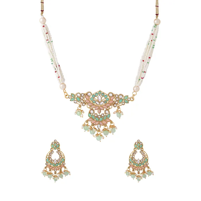 Yellow Chimes Jewellery Set for Women and Girls Kundan Necklace Set Gold Plated Pink Beads Studded Kundan Choker Necklace Set Birthday Gift for girls and women Anniversary Gift for Wife Yellow Chimes Earrings Yellow Chimes Jewellery Set for Women and Girls Kundan Necklace Set Gold Plated Pink Beads Studded Kundan Choker Necklace Set Birthday Gift for girls and women Anniversary Gift for Wife Yellow Chimes Earrings