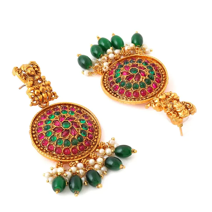 Yellow Chimes Jewellery Set for Women and Girls Temple Jewellery Set for Women Gold Plated Traditional Choker Necklace Set Birthday Gift for girls and women Anniversary Gift for Wife Yellow Chimes Earrings